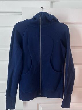 Lululemon Royal Blue Scuba Full Zip-Up Funnel Neck Hoodie